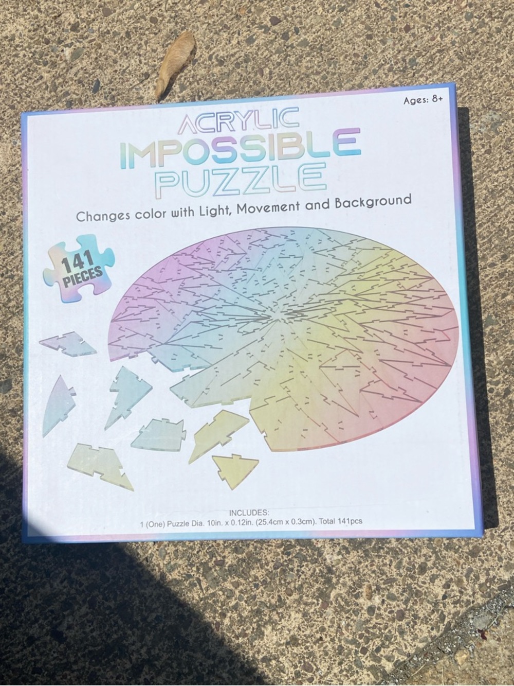 NEW/SEALED Acrylic Impossible Puzzle - Iridescent Pastel Colors 141 Pieces